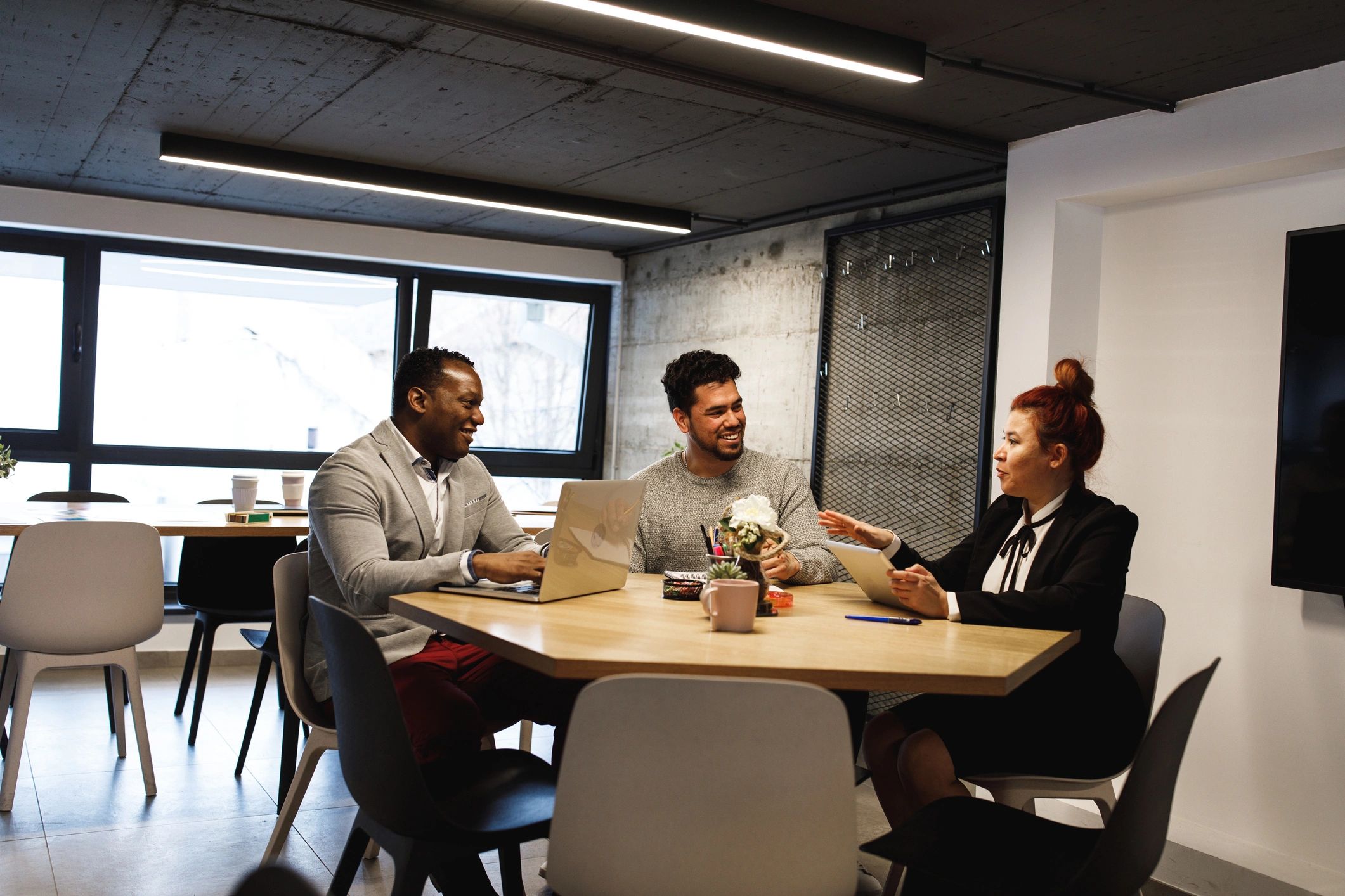 Inclusive team meeting in a bright office